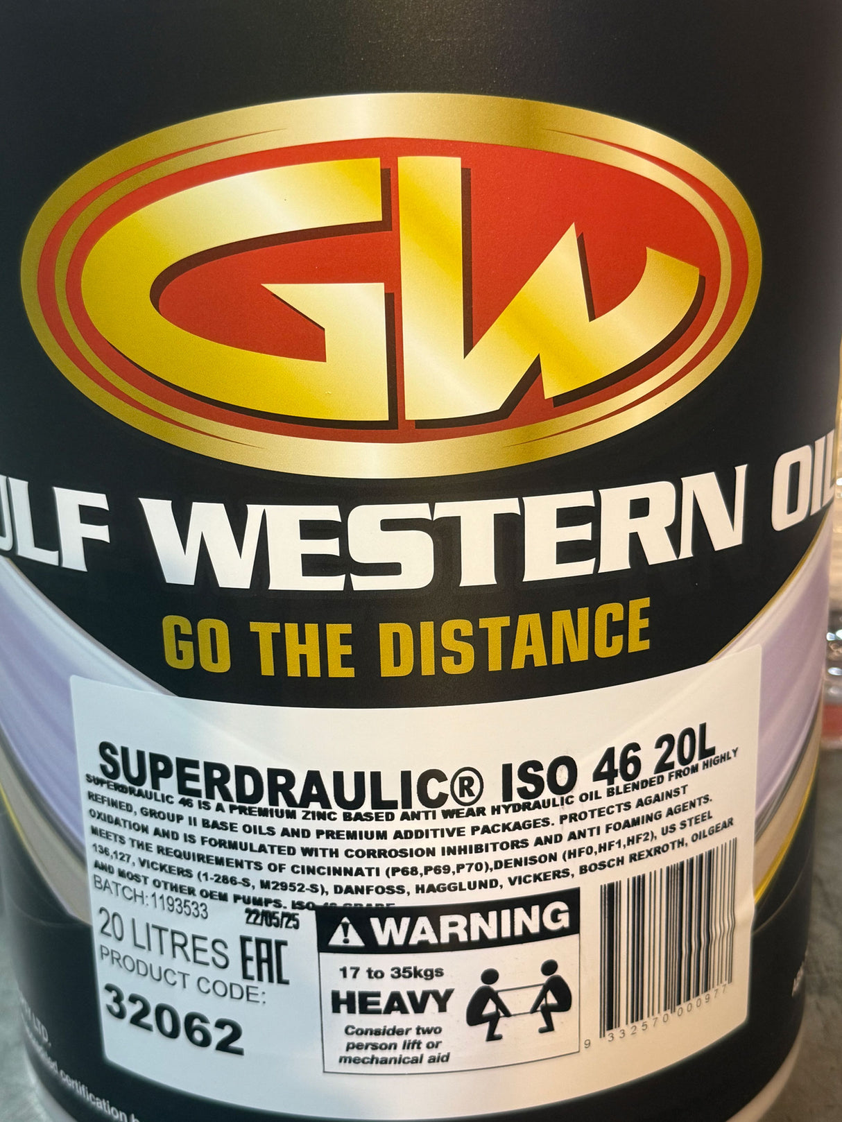 Superdraulic 46 Hydraulic Oil, 20 Liter