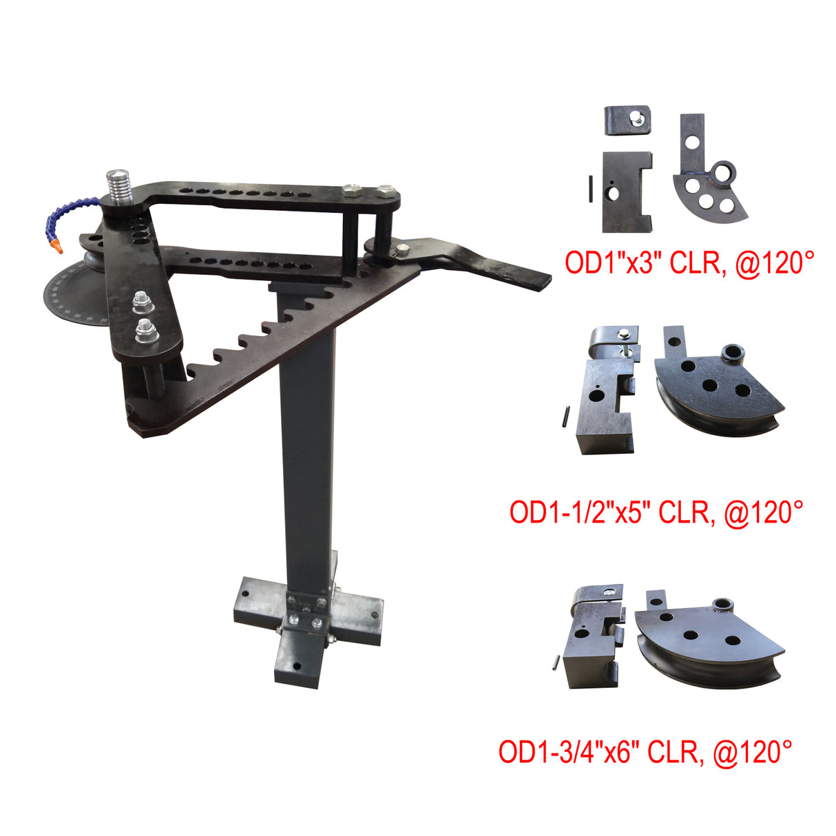 Manual Tube / Pipe Bender TB-3, C/W 1"x3", 1-1/2"x5" & 1-3/4"x6" Toolings, Exhaust Pipe Bender, Roll Cage Bending Machine