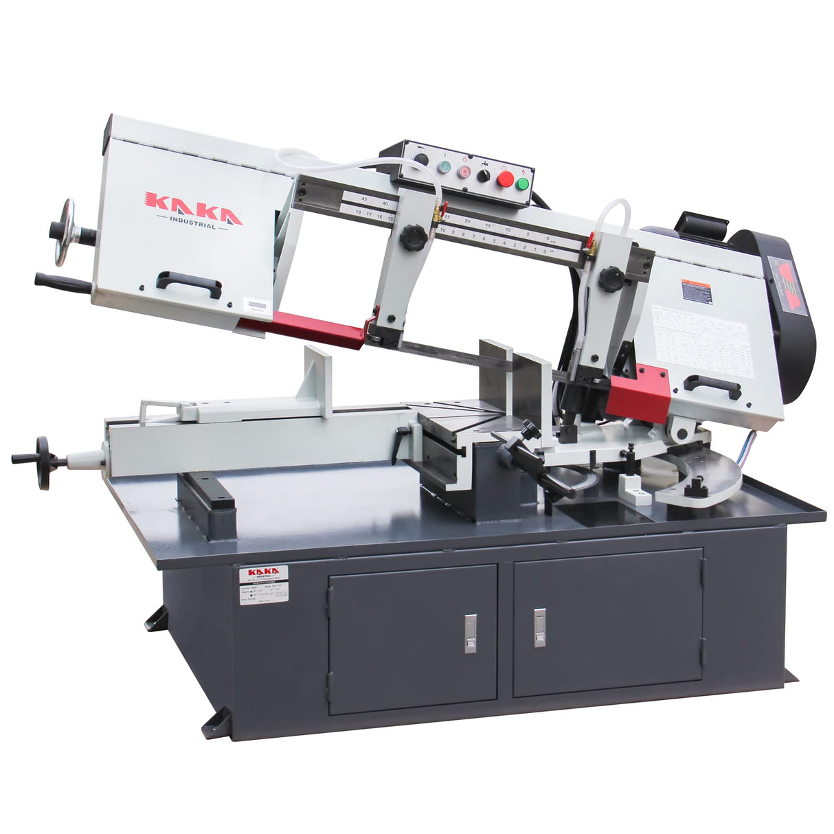 KANG INDUSTRIAL BS-1018T,  260mm Round Bar Cutting Band Saw, Dual Miter Saw Frame for Metal Cutting