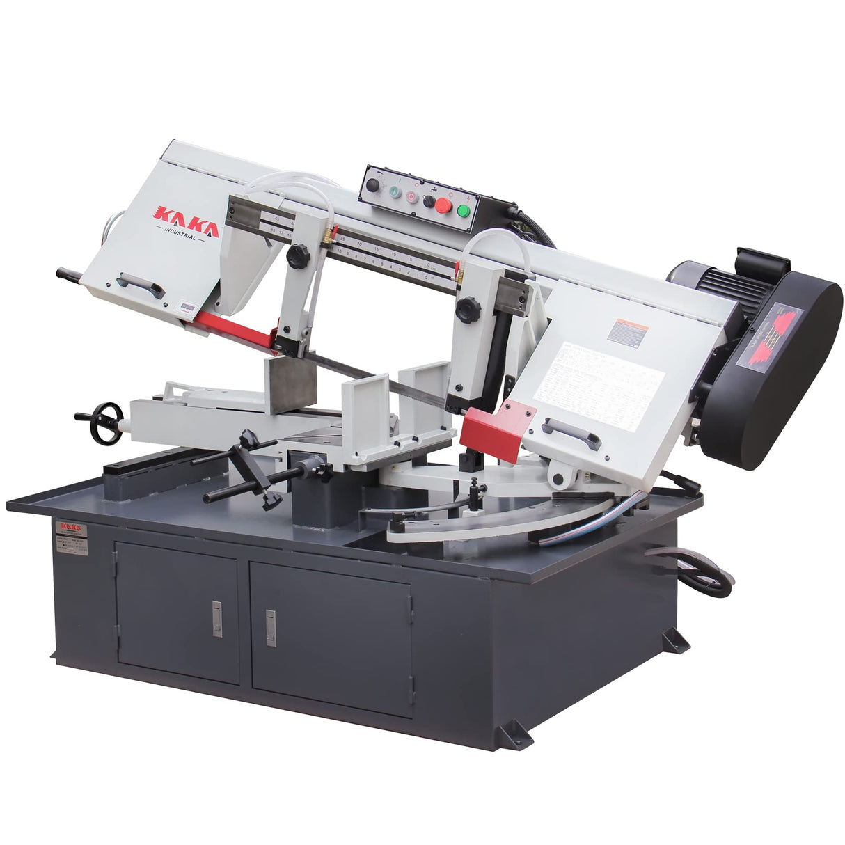 KANG INDUSTRIAL BS-1018T,  260mm Round Bar Cutting Band Saw, Dual Miter Saw Frame for Metal Cutting