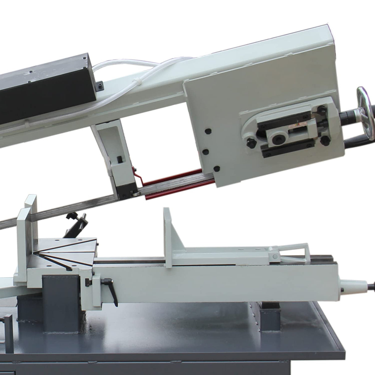 KANG INDUSTRIAL BS-1018T,  260mm Round Bar Cutting Band Saw, Dual Miter Saw Frame for Metal Cutting