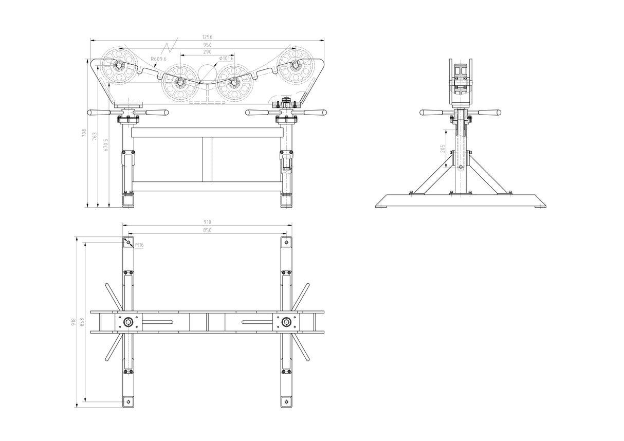 3 Tonne Roller Support Stand MR3000, Welding Pipe Stands, Low-profile Modular Pipe Stand