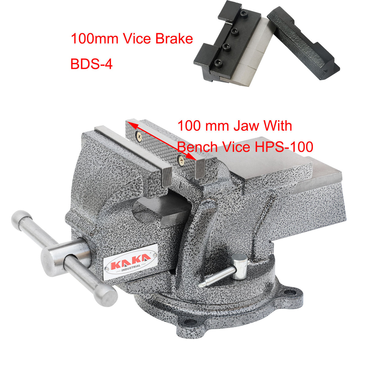 Vice Brake Bender BDS-4 & Heavy Duty 100mm Swivel Base Bench Vice HPS-100