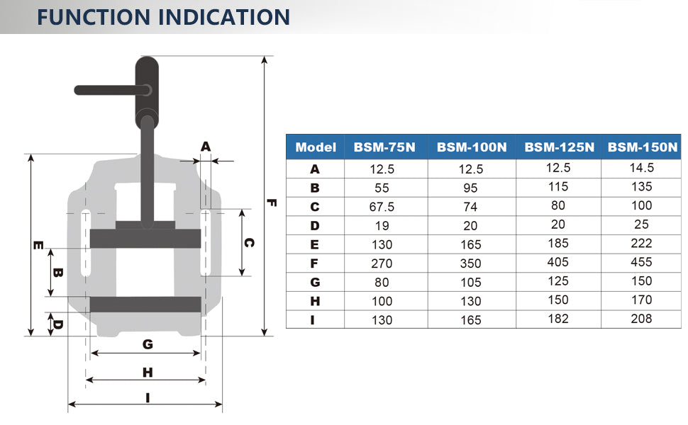 Drill Press Vice BSM-100N, 105mm Jaw Width & 95mm Jaw Opening Clamping Vice
