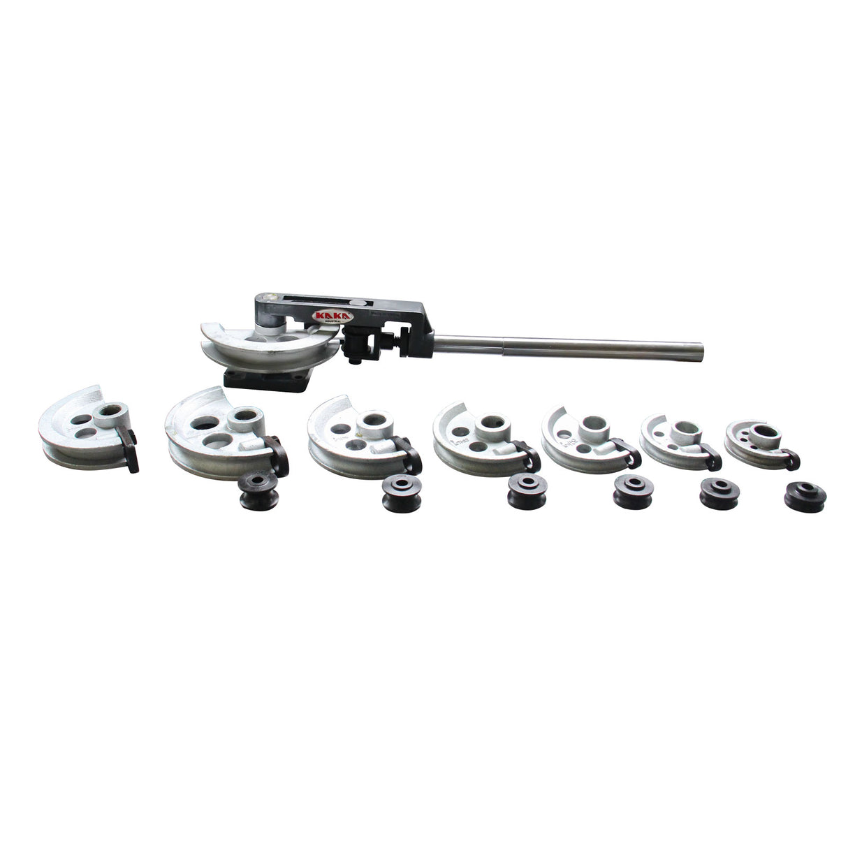 Manual Pipe & Tube Bender MY-22, 180° Bends, 8 Dies Included for Round & Square Tubes