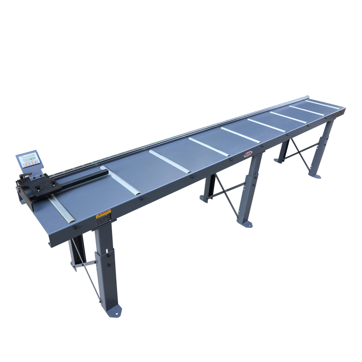 365mm x 3000 mm Roller Conveyor RB365Dx3000, Linear Rail Set Measuring System with Digital Readout and Length Stop