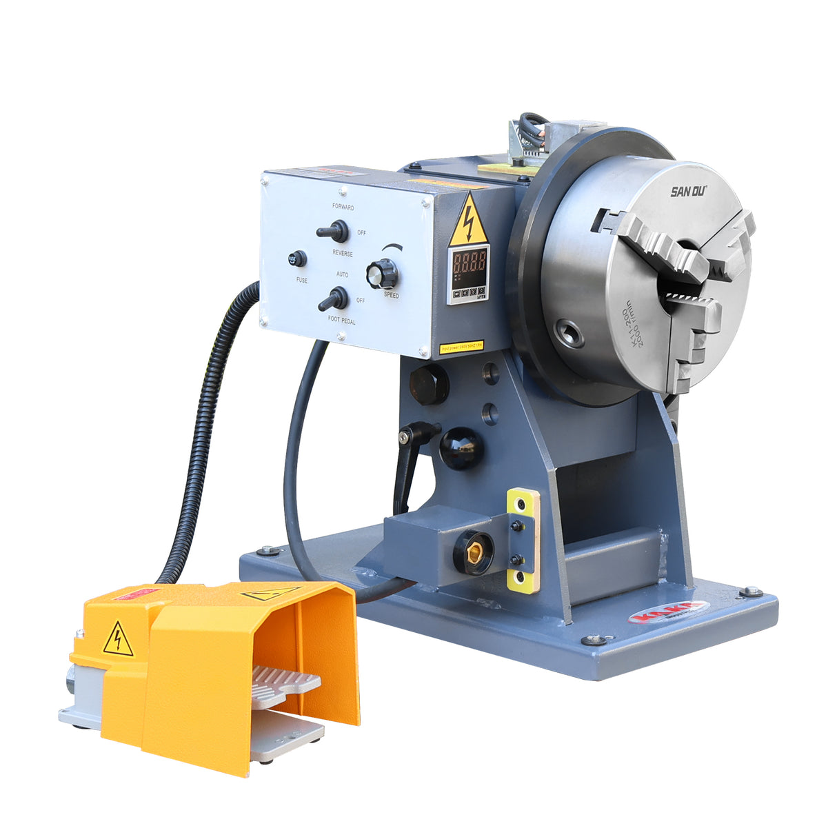 Manual Tilt Turntable WP-110TB, C/W Rotating Speed Digital Display & 3-Jaw Self Centering Chuck, Welding Positioner