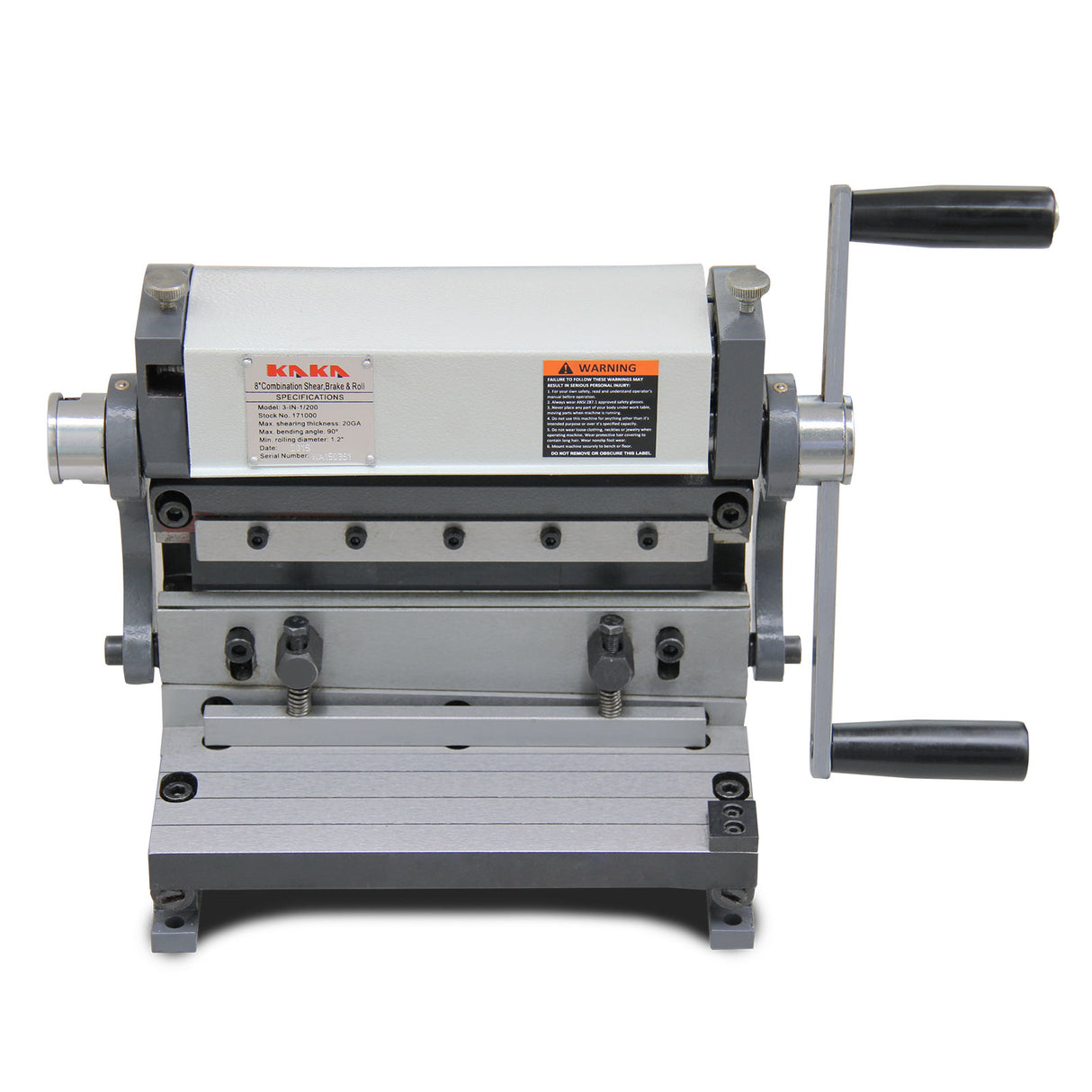 3-IN-1 Shearing, Bending and Rolling Machine 3-IN-1/8, 200mm Compact Sheet Metal Fabricator for Home Workshops & Hobbyists