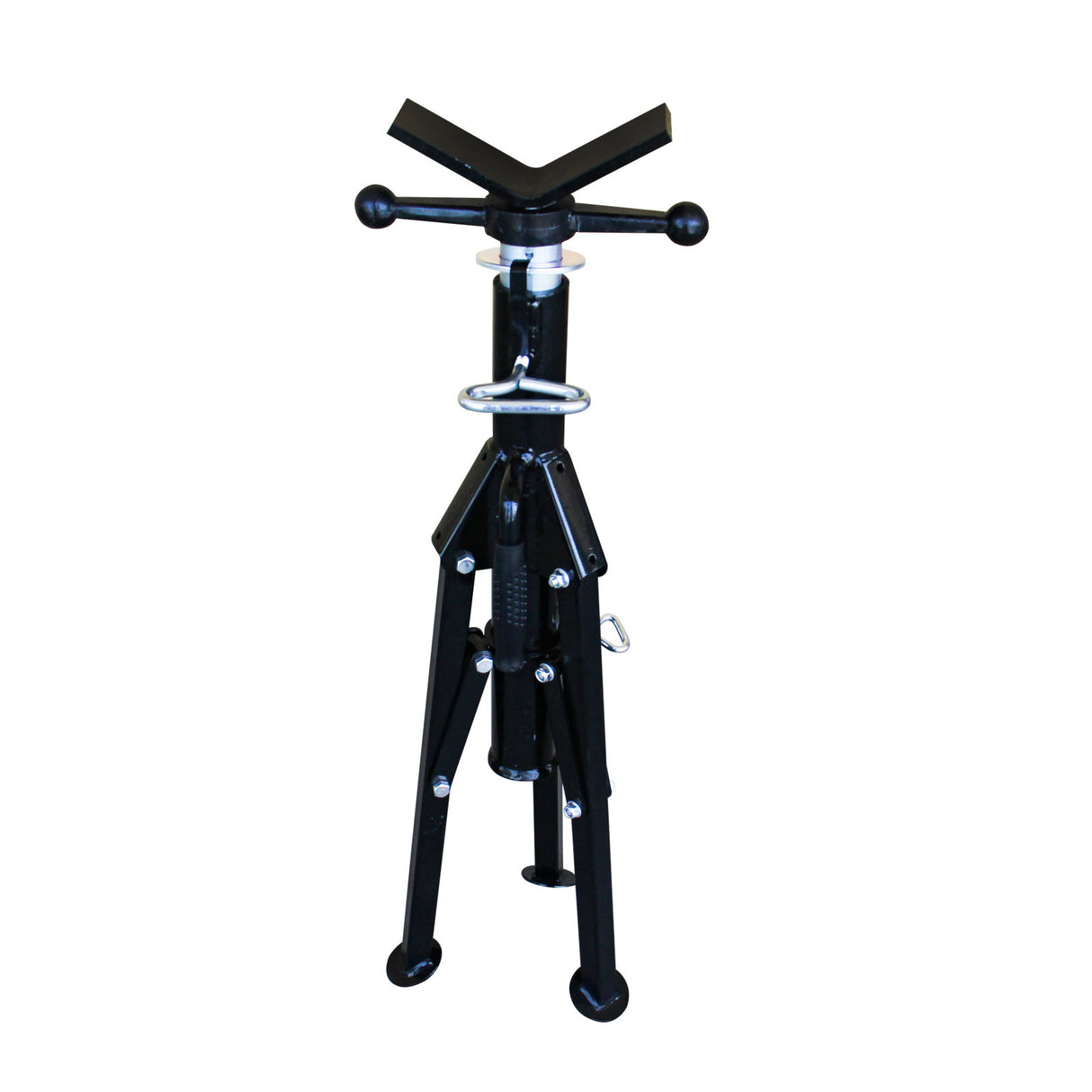 Folding Leg Pipe Stand APJ-1 with V-Head,  Heavy Duty 1100kg Capacity, Adjustable Height 710–1300mm, Portable Pipe Support