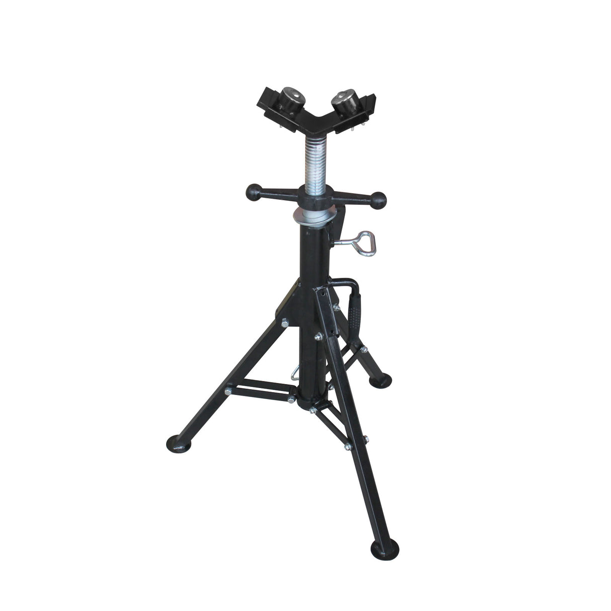 Welding Pipe Stand APJ-2 C/W V-Head Ball Transfer Support,  710-1300 Height Adjustable Foldable Pipe Jack
