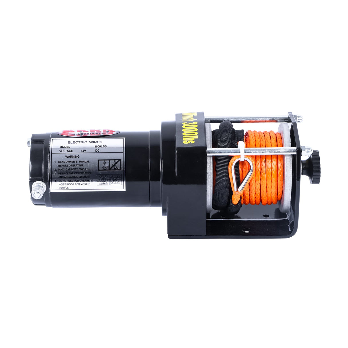 Electric Winch 3000LB Capacity, ATV-3000S, ORANGE Synthetic Rope DC 12V Winch for ATV, UTV, 4WD Recovery