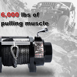 Kang Industrial Electric Winch ATW-6000S, 6000LB Electric Winch for 4x4 Offroad