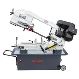 Metal Cutting Saw BS-912B Horizontal Bandsaw, 178mmx305mm Metal Cutting Saws, 4 Steps Blade Speeds Metal Band Saw, 240V Power