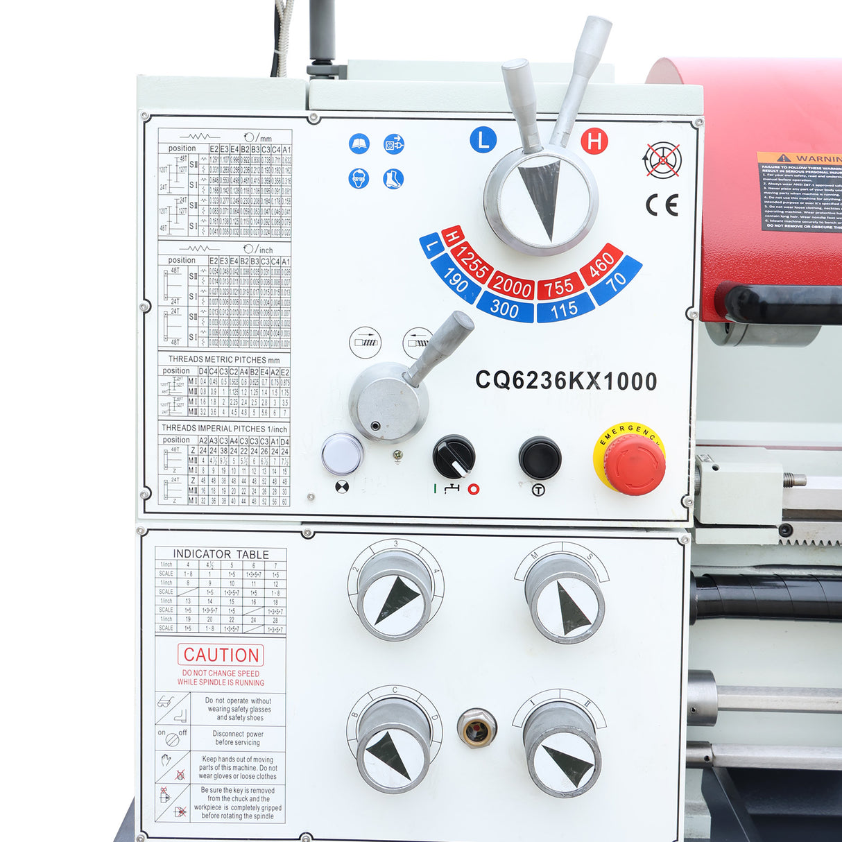 Kang Industrial CQ6236Kx1000 Center Lathe, 51mm Bore Dia., 1000mm Centers, 360mm Swing, 415V