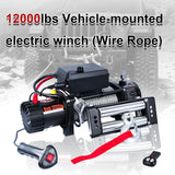 4WD Recovery Electric Winch 12000LB Capacity, CW-12000W Steel Wire Rope DC 12V Car Winches