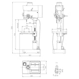 Gear Head Drill DP-40, Inverter Variable Speed Pedestal Drill & Tapping Machine, Gear Drive with Automatic Feed