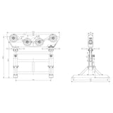 Roller Stand MR3000A, 3 Tonne Capacity Roller Support Stand, TALL Welding Pipe Stands