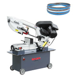 Manual Metal Cutting Bandsaw BS-712N & 10 pcs Bi-Metal Bandsaw Blade TPI5/8, 178mm Capacity Bandsaw