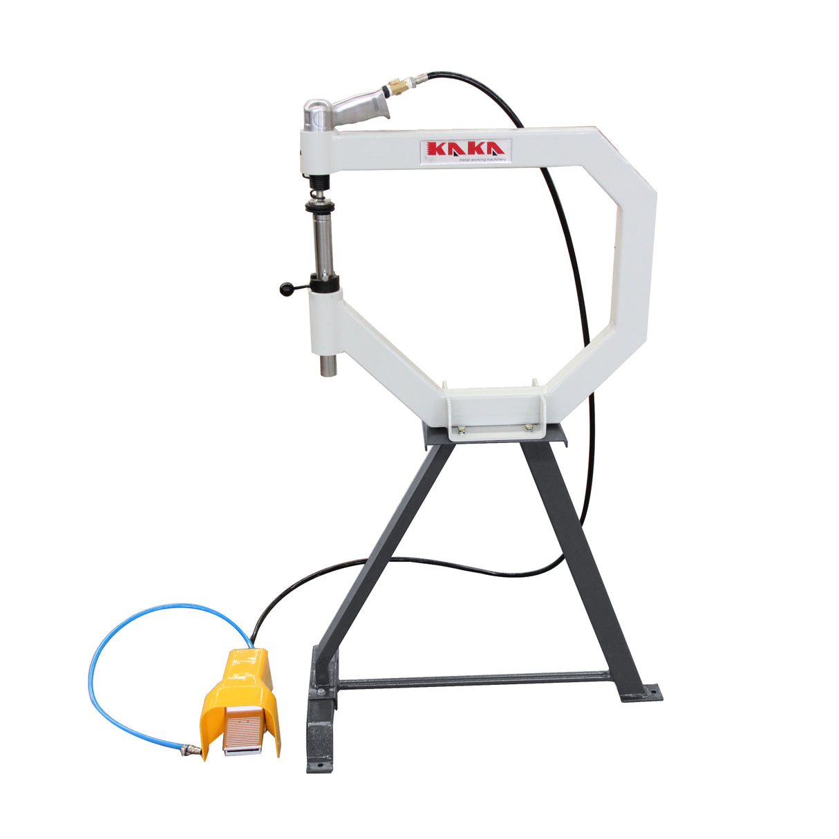 Pneumatic Planishing Hammer PPH-500, 500mm Thraot Sheet Panel Beating Tools, Planishing Hammer With Steel Frame Stand and Foot Pedal