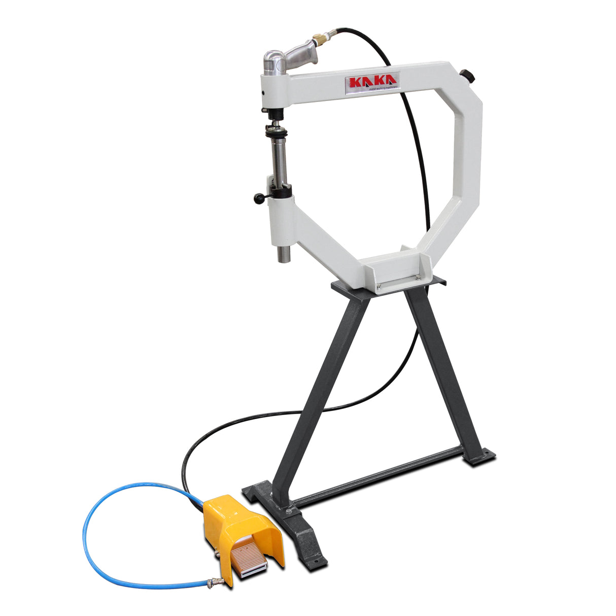 Pneumatic Planishing Hammer PPH-500, 500mm Thraot Sheet Panel Beating Tools, Planishing Hammer With Steel Frame Stand and Foot Pedal