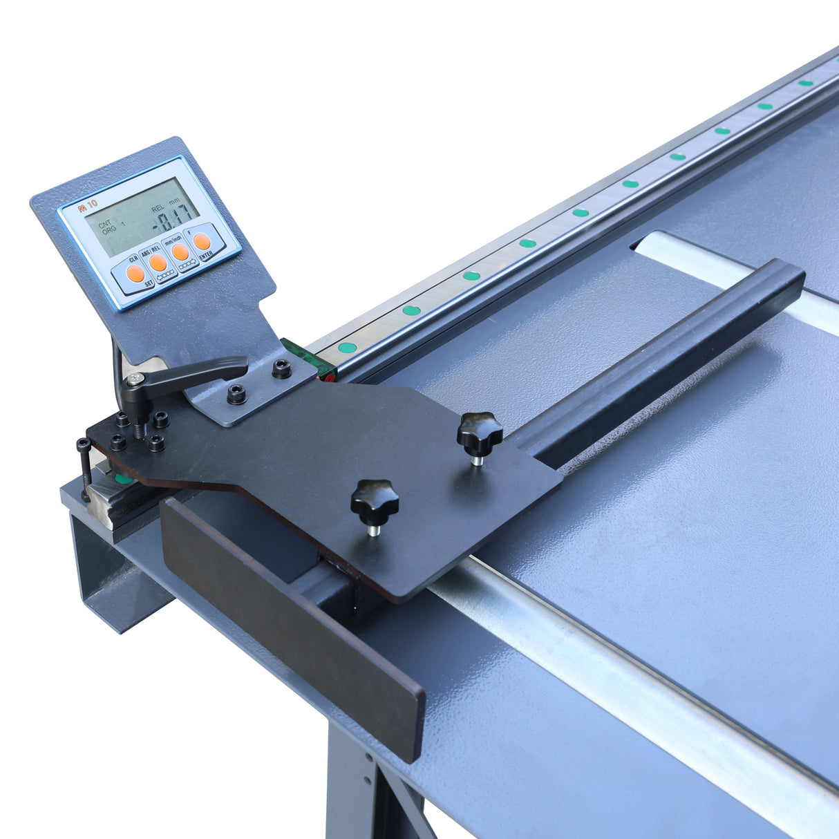 365mm x 3000 mm Roller Conveyor RB365Dx3000, Linear Rail Set Measuring System with Digital Readout and Length Stop