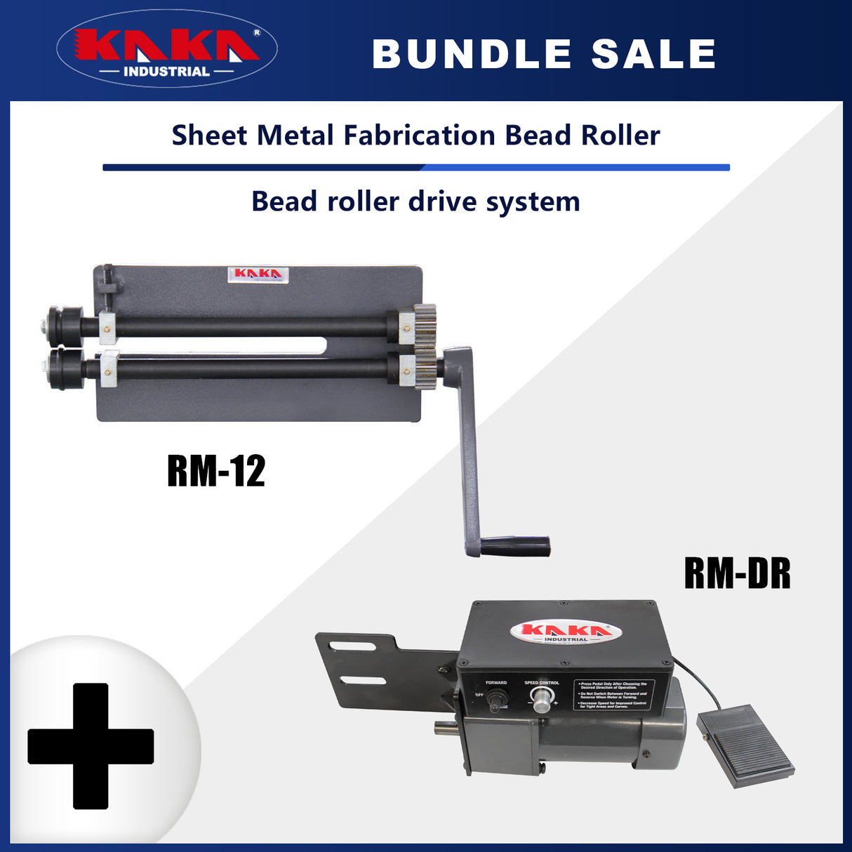 KANG Industrial RM12 Sheet Metal Fabrication Bead Roller & Motorized Drive System RM-DR