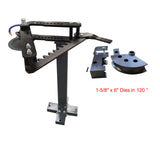 1-5/8" Exhaust Pipe Bender, Manual Tube Bender TB-3 C/W 1-5/8" OD and 6" CLR Bending Dies