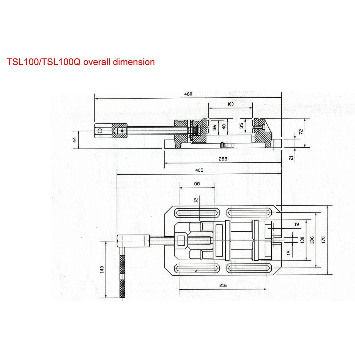 KANG Industrial TSL-100, Drill Press Vise, Low Profile Metal Milling Drill Press Vice