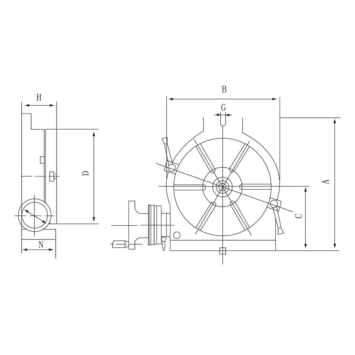 Kang Industrial HV-12 Horizontal and Vertical Rotary Table, 300 mm Table Dia. for Milling Machine, Milling Accessories