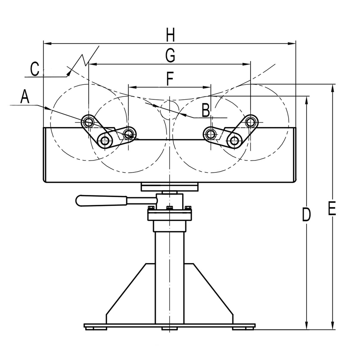 Manual Turn Roller WTR450, Height Adjustable Pipe Welding Support for Welding Positioner