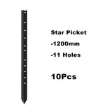 Kang Fencing Star Picket, Black Painted, 10 PCs a Bundle Y Post