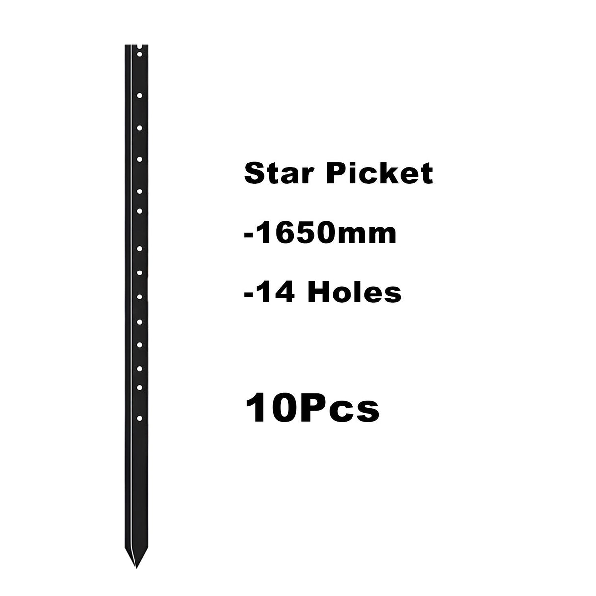 Kang Fencing Star Picket, Black Painted, 10 PCs a Bundle Y Post