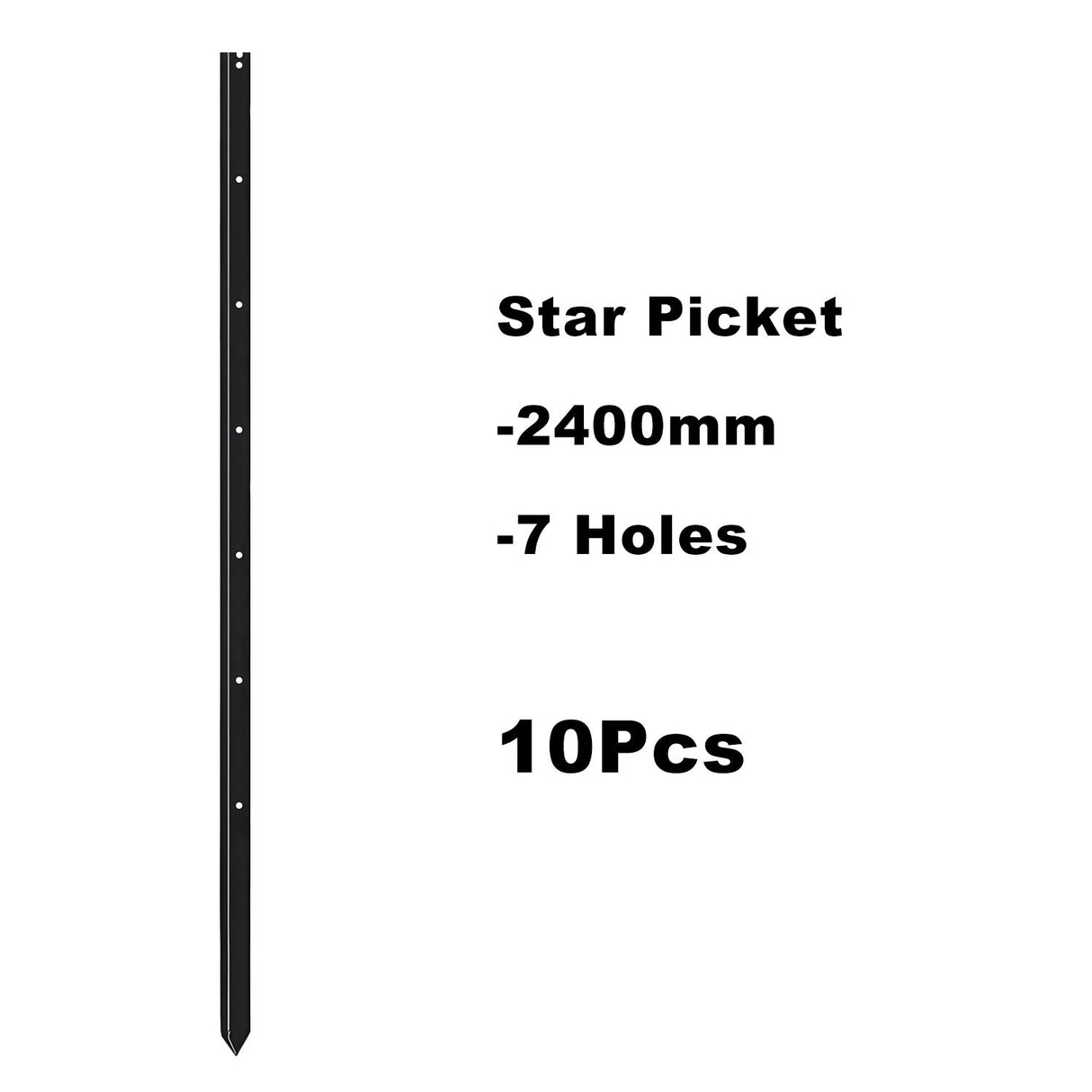 Kang Fencing Star Picket, Black Painted, 10 PCs a Bundle Y Post