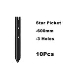 Kang Fencing Star Picket, Black Painted, 10 PCs a Bundle Y Post