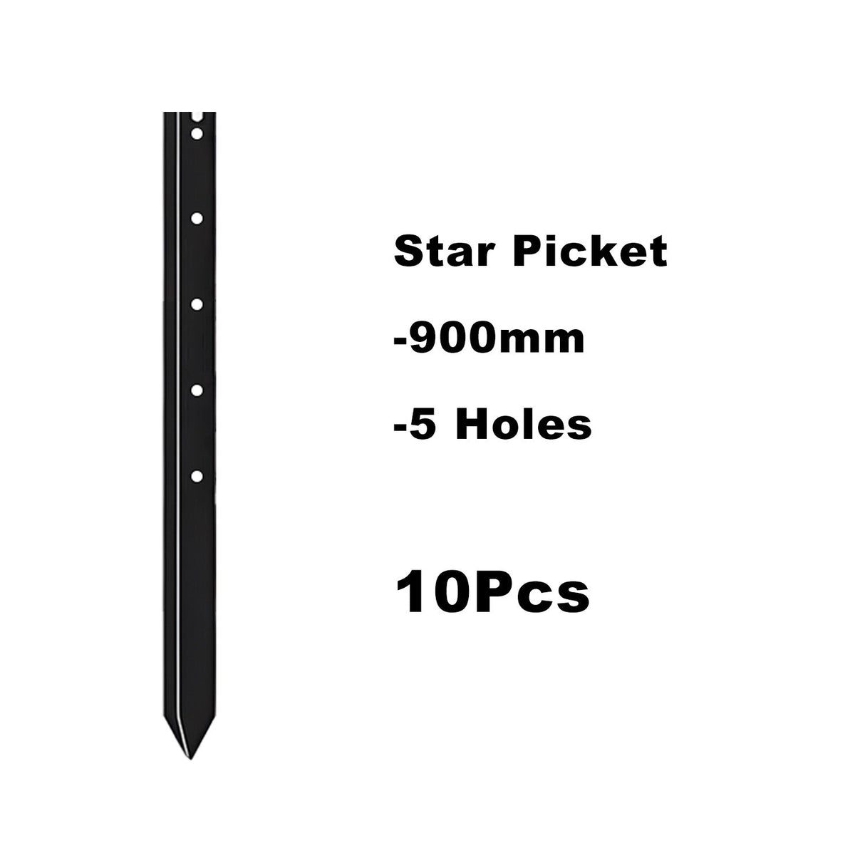 Kang Fencing Star Picket, Black Painted, 10 PCs a Bundle Y Post